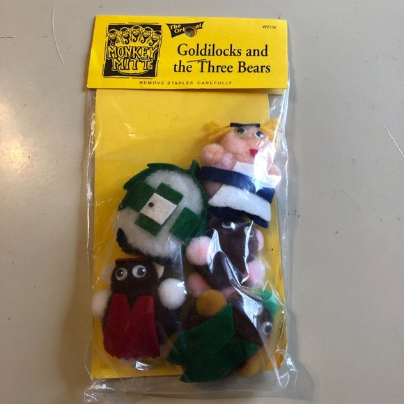 Monkey Mitt Finger Puppets Goldilocks and the Three Bears Vintage Story Aid Home - Picture 5 of 5